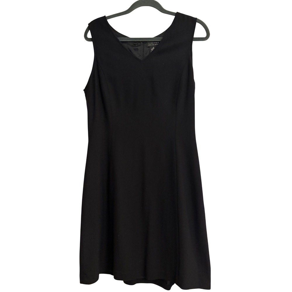 The Limited Black‎ Wool Blend V-Neck Sleeveless Sheath Dress Size 10 Classic
